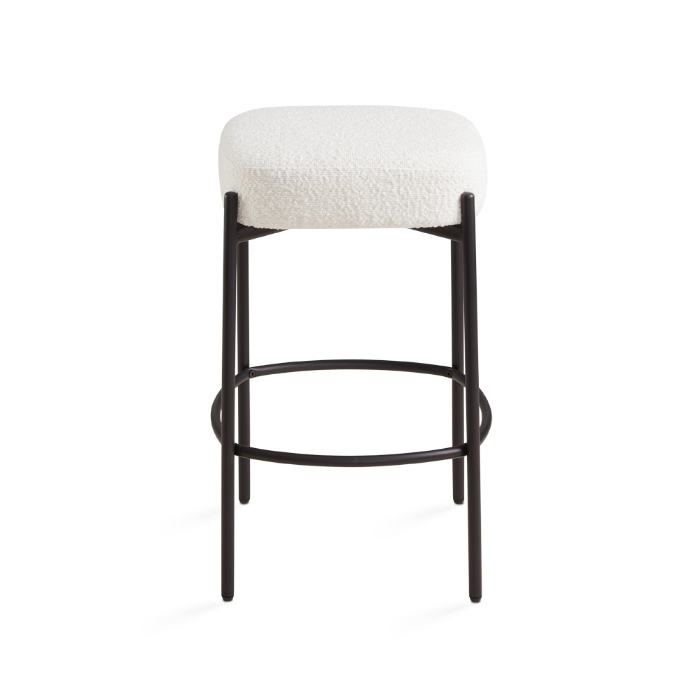 Baylor Counter Stool: White Boucle